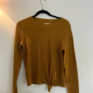 Madewell burnt orange knot sweater